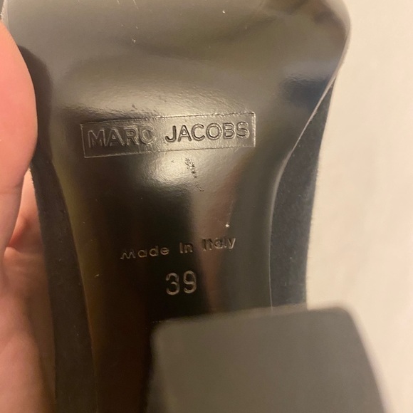 MARC JACOBS Suede Black Booties Made In Italy Sz 39 Euro (US 8) Shoes Heels - Picture 8 of 12